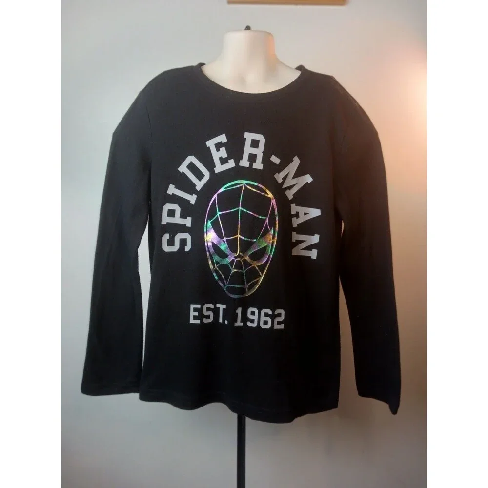 Marvel Spider-Man Established 1962 Long Sleeve Black Graphic Tee Sz. Small